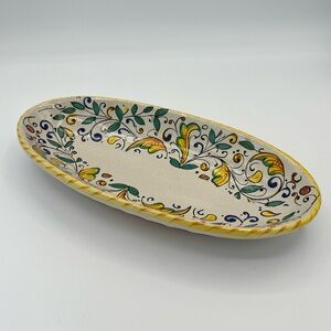 Vintage Meridiana Ceramiche Raffaellesco Ceramic Oval Antipasti Platter
